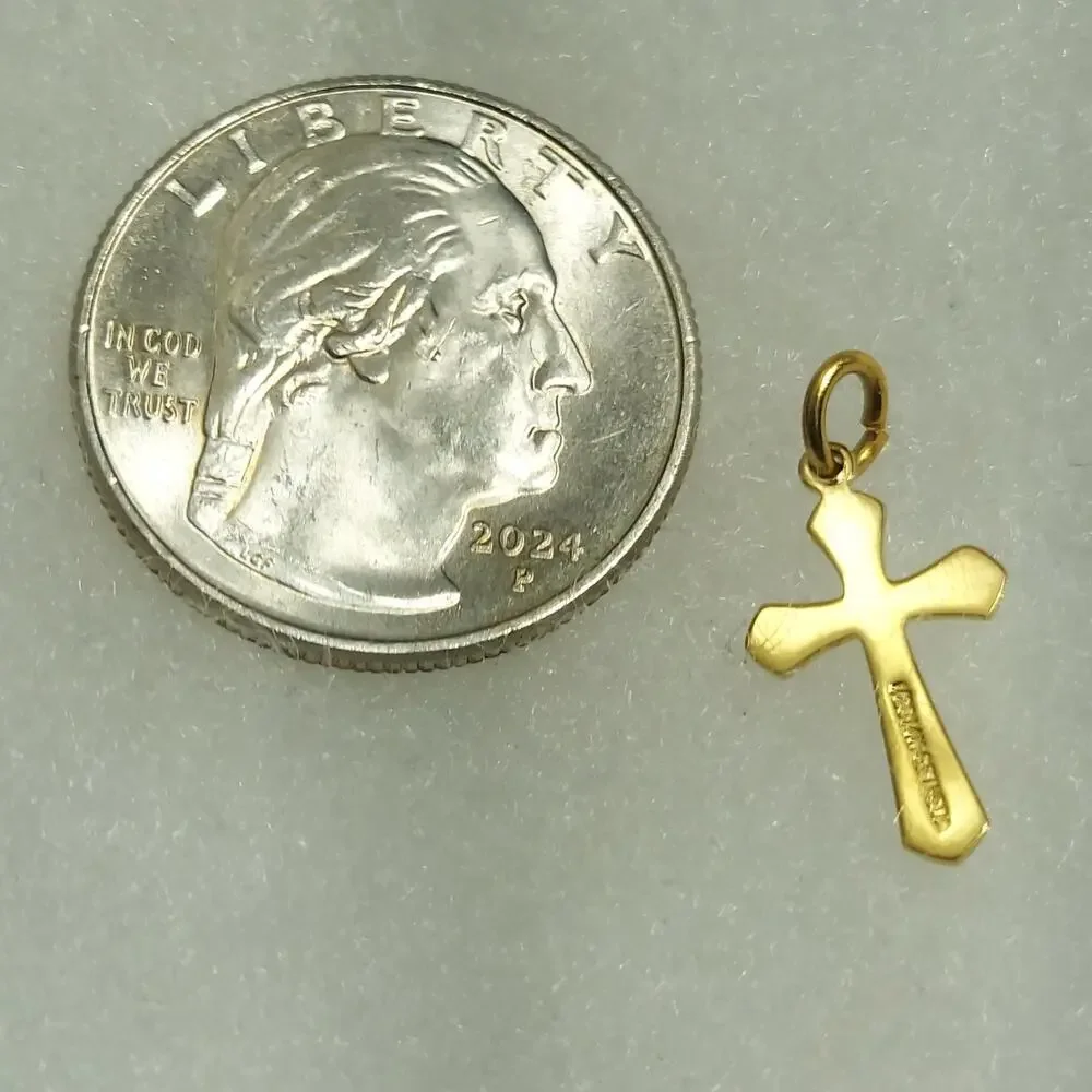 Vintage 1/20 14K GF THEDA Dainty Cross Pendant (Gold Filled, 5% 14K Gold) STYLE4